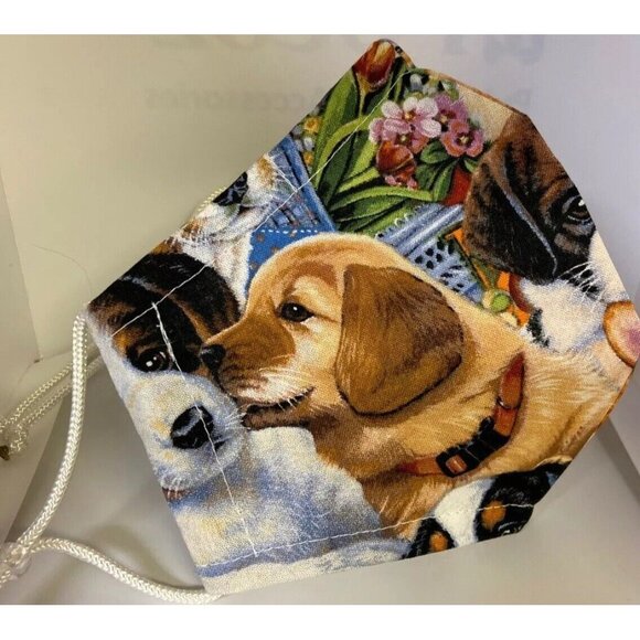 Handmade Puppies Reusable Cotton Face Mask Dog Adjustable - Picture 2 of 4